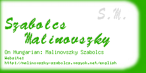 szabolcs malinovszky business card